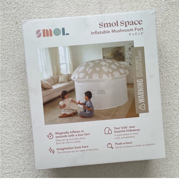 SMOL -  Air Fort Inflatable Mushroom Tent White NIB NEW - Picture 7 of 7